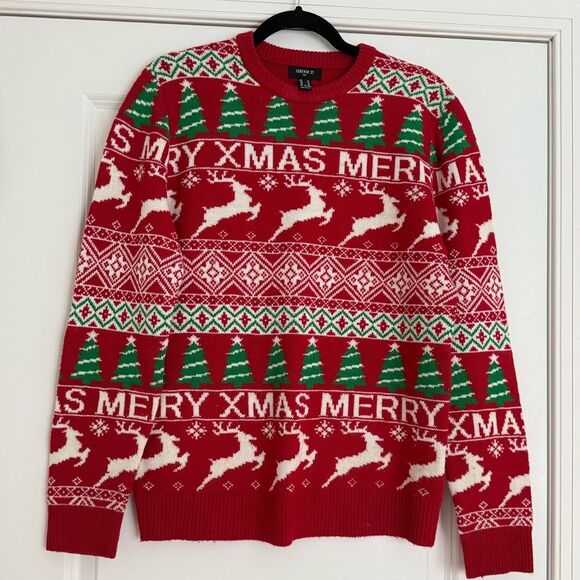 Forever 21 Red and Green Christmas Sweater - Picture 2 of 6